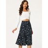 INSPIRE CHIC Women's Print Floral Peasant Elastic Waist A-Line Midi Skirts - 2 of 4