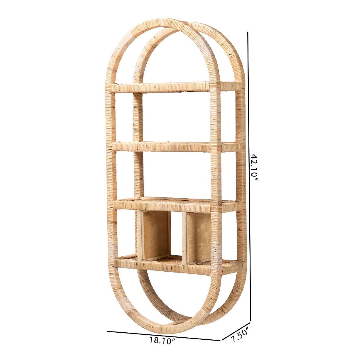 bali & pari Labonita Natural Rattan Wall Shelf Natural Brown