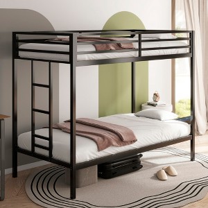 GDFStudio Polly Full Over Full Metal Bunk Bed with Ladder and Guardrail - 1 of 4