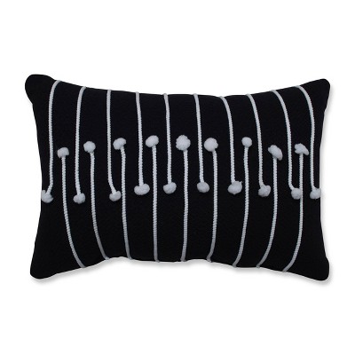 Twisted Cord LumbarThrow Pillow Black - Pillow Perfect: Modern Abstract Design, Indoor Use, Weather & Fade-Resistant