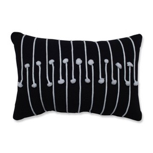 Twisted Cord LumbarThrow Pillow Black - Pillow Perfect: Modern Abstract Design, Indoor Use, Weather & Fade-Resistant - 1 of 4