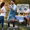 SereneLife Portable Outdoor Steel Wood Fire Pit Bowl with Grill & Spark Screen - SLNFWD74.6 - 4 of 4