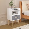 Whisen Nightstand With Collapsible Fabric Drawer, 2-Tier Storage End Table, Side Table with Storage Cabinet - 3 of 4