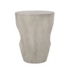 CAVINAS Round Top Patio End Table, Drum Shape Outdoor End Tables with Sculptural Hollow Design, Outdoor Lightweight Concrete Side Table - 3 of 4