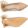 Allegra K Women's Pointed Toe Mesh Bow Decor Stiletto Heel Pumps - 3 of 4