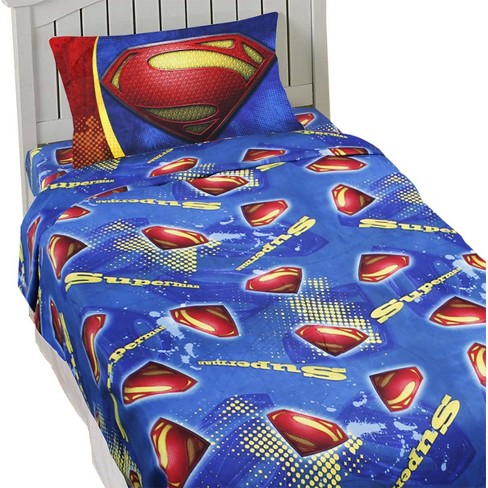 Superman Twin Sheet Set 3pc Super Steel Bedding Accessories Dc Comics Target