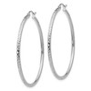 Black Bow Jewelry 2mm, 14k White Gold Diamond-cut Hoops, 45mm (1 3/4 Inch) - 2 of 4