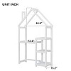 Wooden Freestanding Storage Bookshelf,House-Shaped Kids Study Desk with Open Storage Shelf,Organizer for Books Display Bedroom-Baofuwish - 4 of 4