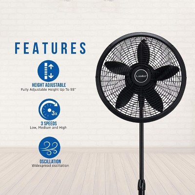 MISSING PART ‼️Lasko 1827 Elegance and Performance 18-Inch 3 Speed Adjustable 90 Degree Oscillating Tilt-Head Standing Home Pedestal Fan, Black