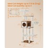 65-Inch Multi-Level Cat Tree Tower with Cave, Basket & Hammock, Includes Scratching Posts & Pompom Toy - 3 of 4