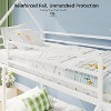 ELJGET Twin Over Twin Bunk Bed, Montessori Floor Bunk Bed Frame with Convertible Slide, Heavy Duty Metal Low Bed with House Shape and Roof for Kids - 3 of 4