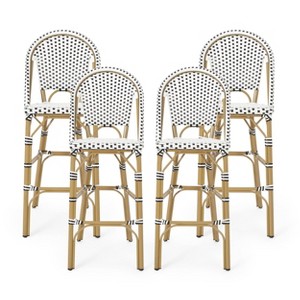 Kinner 4pk Outdoor Aluminum French Bar Stools: UV & Water-Resistant - Christopher Knight Home - 1 of 4