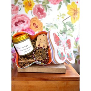 Michelle Marie Boutique's July Birthday Gift Box, Candle, Ruby Jewelry, Larkspur Mug, Women's Gift - 1 of 2
