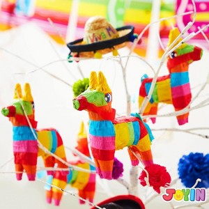 JOYFY Cinco Mayo 8 pcs  Donkey Pinatas 5.7"x7.5" Rainbow  Fun Fiesta Taco Party Supplies Luau Event  Mexican Theme Decoration Carnivals Festivals - 1 of 4