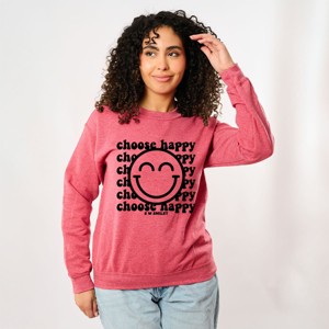 Simply Sage Market S.W.Smiley Choose Happy Smiley Face Sweatshirt - 1 of 4