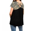 Women's Colorblock Criss Cross Back Short Sleeve Top - HEIMISH USA - 2 of 2