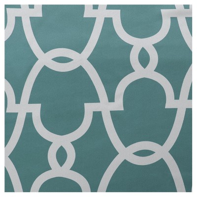 Teal Geometric Blackout Grommet Top Extra Long Drapes