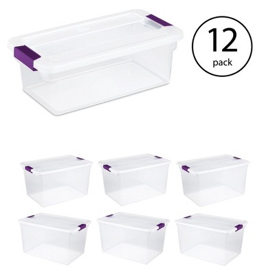 Sterilite 6 Qt Latch Storage Tote (12 Pack) & 66-Qt Latch Storage Tote (6 Pack)