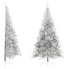 vidaXL Artificial Half Christmas Tree White PVC, Steel 59.1 in high - Silver 7 x 4 ft - 2 of 4