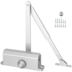 VEVOR Door Closer,Automatic Door Closer Commercial or Residential Use for Door Weights 150 Lbs,Adjustable Size Hydraulic Buffer Door Closers, Silver - 1 of 4