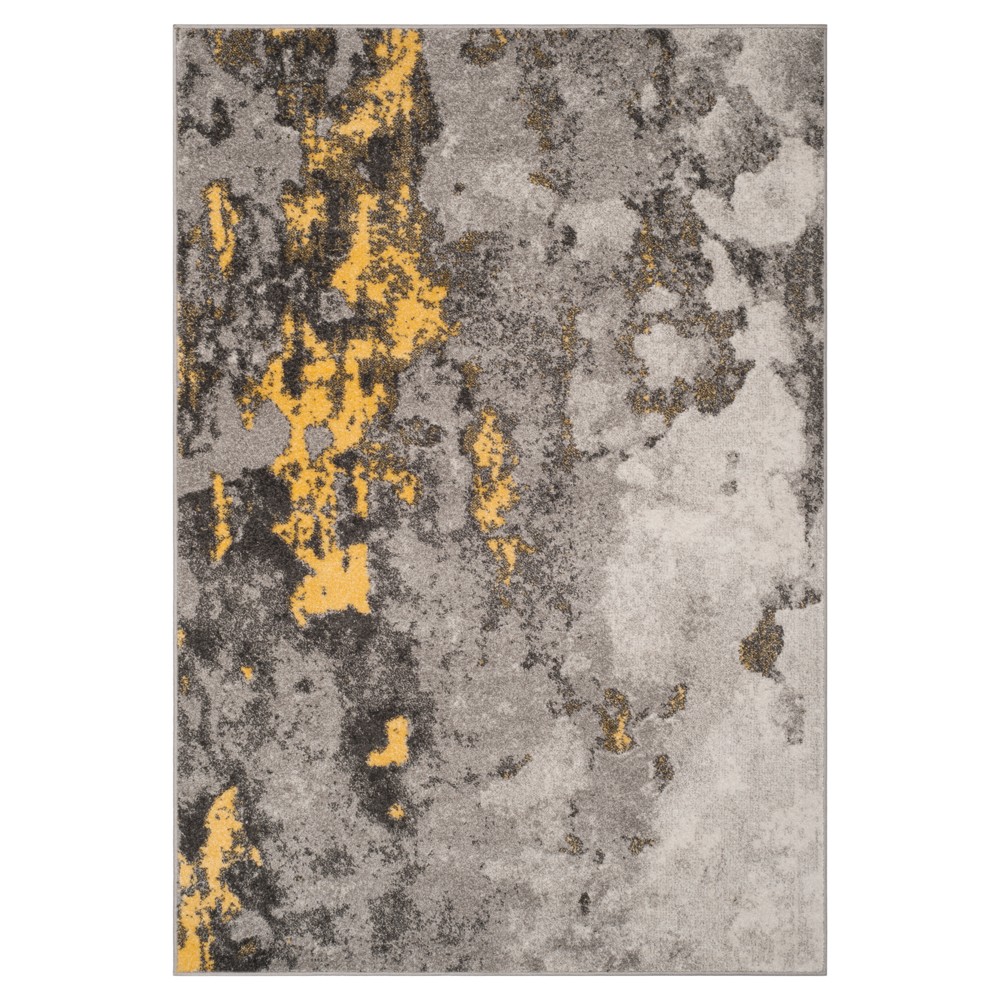 Gray/Yellow Splatter Loomed Area Rug 6'x9' - Safavieh