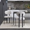 NicBex Modern Boucle Upholstered Dining Chairs Set of 2 with Black Metal Legs,Stylish Accent Chairs for Dining Room,Kitchen,Office - 2 of 4