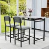 3-Piece Dining Set with 2 Upholstered Chairs for Small Spaces - 2 of 4