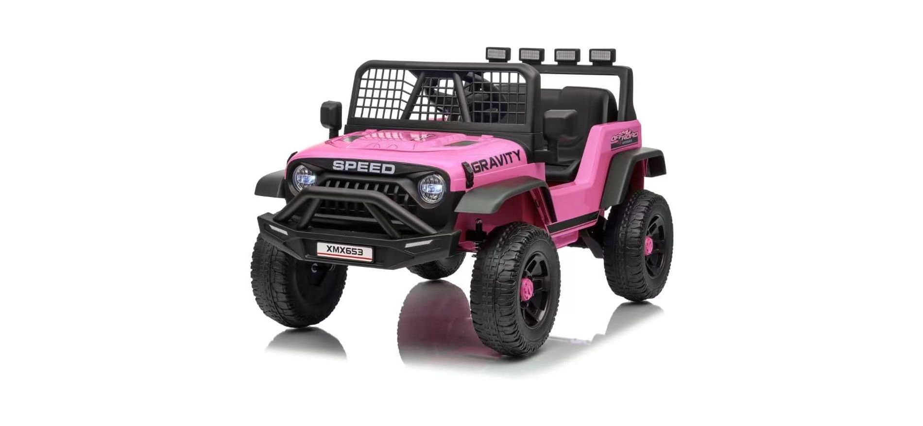 12V Kids Electric Ride-On Truck - Parent Remote Control, 3 Speed Settings, LED Lights & Music Player for Children Ages 3-6 Years