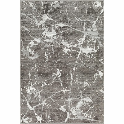 Hauteloom Ianto Charcoal Marble Washable Area Rug