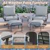 EROMMY Outdoor Swivel Rocker Patio Chairs With Ottomans And Coffee Table 5 Pcs Bistro Set - 4 of 4