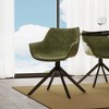 LeisureMod Markley Modern Leather Dining Swival Arm Chair - 2 of 4