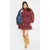 Women's Plus Size Elsie Dress - bordeaux | CITY CHIC - 3 of 4