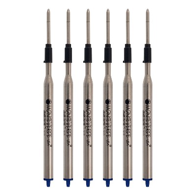 Monteverde Ballpoint Pen Refill Medium Point Blue Ink 6 Pack (L133BU)
