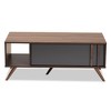 1 Drawer Naoki Two-Tone Wood Coffee Table Gray/Walnut - Baxton Studio: Modern Rectangular Particle Board Table with Shelf - image 3 of 4