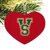 Mississippi Valley State University Secondary Logo Heart Love Wood Christmas Tree Holiday Ornament - 2 of 3