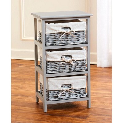 The Lakeside Collection Storage Tower with 3-Pc. Basket Set - Gray