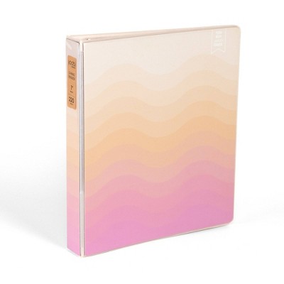 Yoobi Evolve 1" 3 Ring Binder Printed Tangerine Dream Scallop