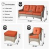 XIZZI 5 Pieces Wicker Furniture, Outside Conversation Set, 3-Seat Sofa with Cushion, High Back Rattan Chairs and Ottomans for Garden Backyard - 4 of 4