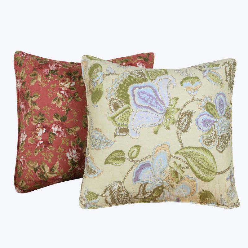 Blooming Prairie Decorative Pillow Pair 16" x 16" by Greenland Home Fashion, 1 of 4
