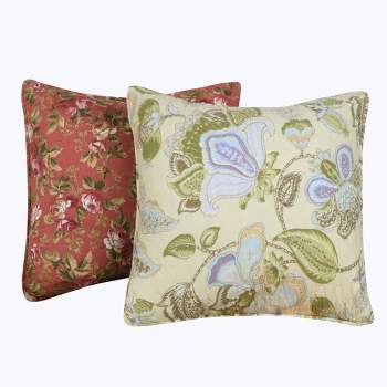 Blooming Prairie Decorative Pillow Pair 16" x 16" by Greenland Home Fashion