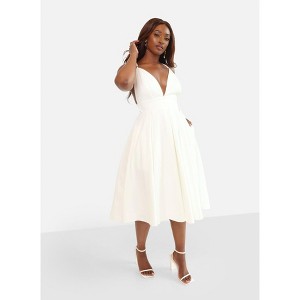 Rebdolls Women's Iris Criss Cross Back Midi Skater Dress - 1 of 4