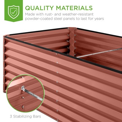 Terracotta 8x4x2ft Outdoor Metal Raised Garden Bed Planter Box