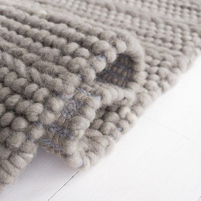 Artisan-Crafted Mosaic Gray Wool 3' x 5' Rectangular Rug