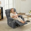 360° Swivel Glider Massage Recliner - Adults’ Chair with Heating Function, Linen Nursery Seat + Side Pocket & Two Cup Holders - 2 of 4