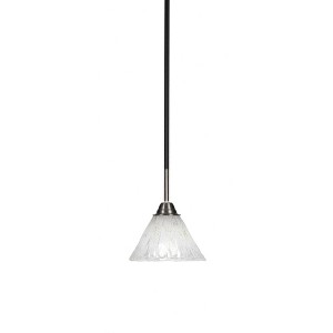 Toltec Lighting Paramount 1 - Light Pendant in  Matte Black/Brushed Nickel with 7" Italian Ice Shade - 1 of 1