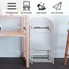 Folding Chairs with Padded Seats, White Metal Folding Chairs with Non-Slip Feet Pads- Set of 4 - 3 of 4