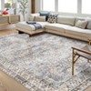 Indoor Soft Vintage Flower Area Rugs for Living Room Bedroom Washable Low Pile Non Slip Carpet Retro Distressed Rug Room Decor - 3 of 4