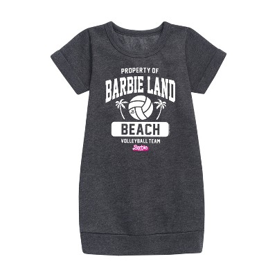 - Barbie - Property of Barbie Land Beach Volleyball Team Graphic Short Sleeve Fleece Dress