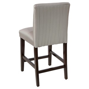 Luisa Pleated Counter Stool Silver Faux Silk - Cloth & Co.
