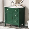 ChicFurnit Bathroom Vanities 30 Inch Vanity Cabinet with Sink and Dual Drawers for Bathroom, Green, 30"*18.3"*32.5" - 2 of 4